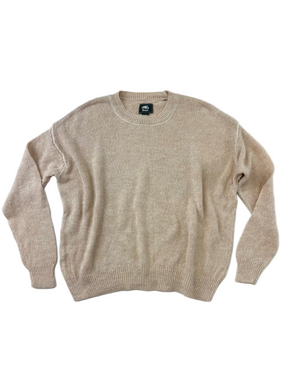 Roots cream womens sweater relaxed fit drop shoulder crew neck lightweight knit